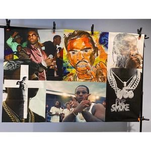 Pop Smoke Wall Fabric Art New